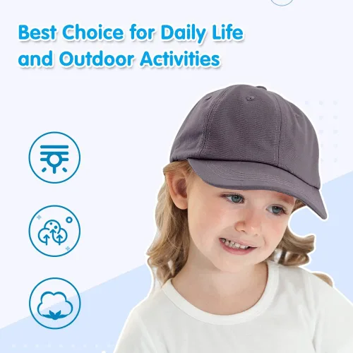 Vista 24 de Peecabe Gorra de béisbol para niños pequeños, unisex, de algodón, ajustable, para bebés, niños, gorra de béisbol para niñas de 1 a 5 años