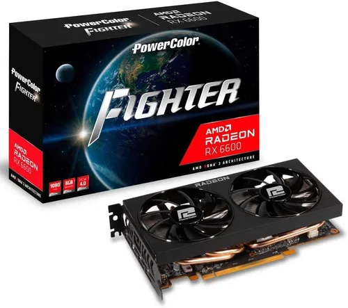 Vista 5 de PowerColor Fighter - Tarjeta gráfica AMD Radeon RX 6600 con memoria GDDR6 de 8 GB