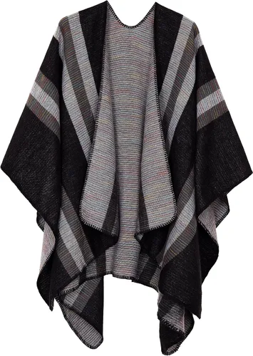 Vista 6 de Chales cálidos para mujer, cárdigan con frente abierto, estilo vintage, poncho