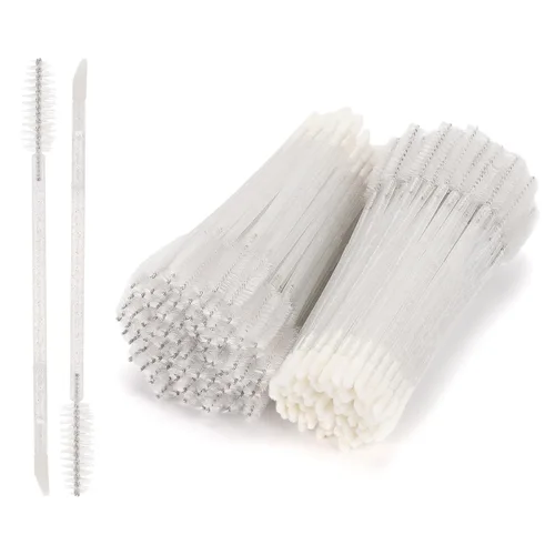 Vista 7 de 100 varitas de rímel desechables de doble extremo, cepillo de labios, aplicador de lápiz labial, carretes de cejas para extensiones de pestañas