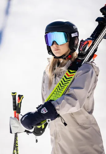 Vista 8 de Hestra Manopla de Esquí Heli Army Leather, Guante Manopla de Nieve para Esquí y Snowboard para Hombres y Mujeres