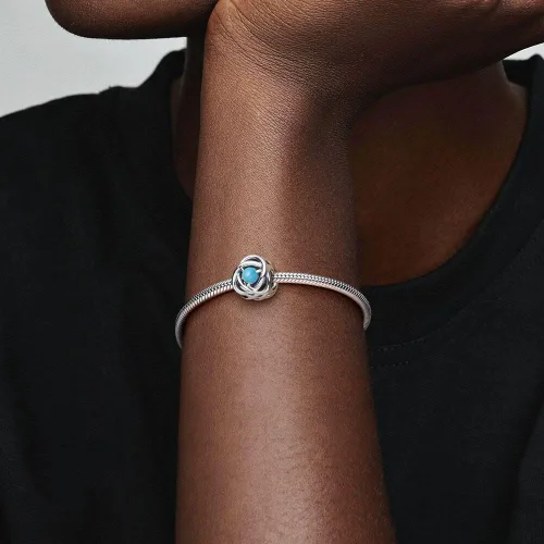 Vista 5 de PANDORA Charm de plata esterlina con cristal azul Capri, cristal
