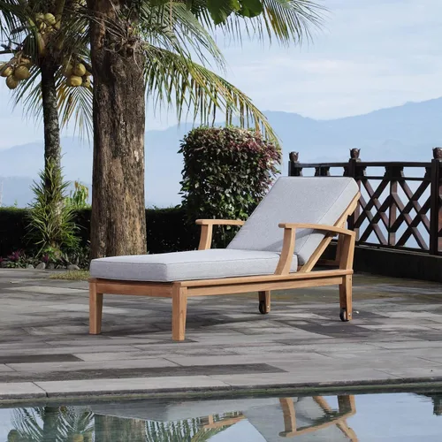 Vista 2 de Modway EEI-1151-NAT-GRY-SET Marina - Silla de salón de madera de teca de grado A para exteriores, color gris natural