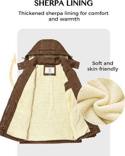 Vista 4 de WenVen - Chaqueta de algodón con capucha para mujer