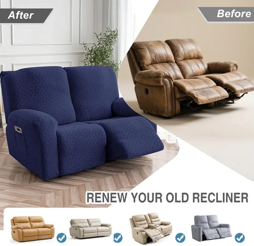 Vista 94 de Gennia Funda Impermeable para Silla Reclinable, Fundas Elásticas para Sofá Reclinable con Bolsillos, Fundas Lavables para Silla Reclinable Lazy Boy