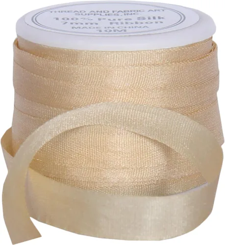 Vista 81 de Threadart Cinta de seda 100% pura - 3 tamaños - Docenas de colores - Castaño - 2 mm No. 524 Soft 100% pure silk ribbon on a single spool - perfect