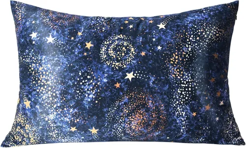 Vista 15 de MANSPHIL Paquete de 2 fundas de almohada de seda Queen con patrón de estrellas negras, seda de grado 6A 22 momme 100% seda de morera real, funda