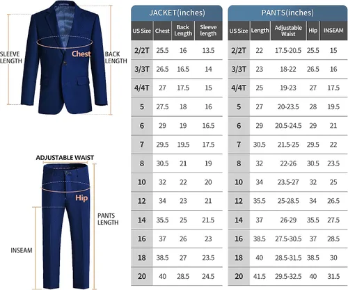 Vista 6 de Conjunto de traje formal de vestir ajustado para niños