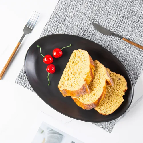 Vista 5 de Platos de porcelana para servir, bandejas grandes de 12 pulgadas, platos ovalados para aperitivos de postre, carne/entretenimiento/fiesta, juego