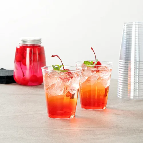 Vista 8 de Restaurantware RW Base - Vasos de fiesta de 8 onzas, 20 vasos de chupito desechables, con borde enrollado, vaso de cóctel de plástico transparente