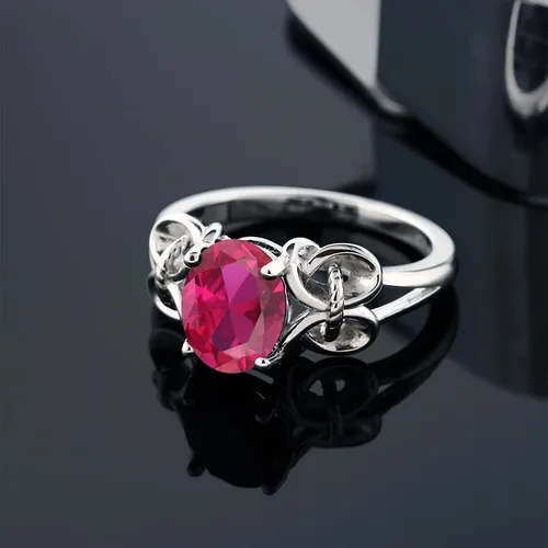 Vista 47 de Gem Stone King Anillo de compromiso ovalado con piedra natal para mujer, plata de ley 925, ovalado de 0.354 x 0.276 in, anillo de compromiso