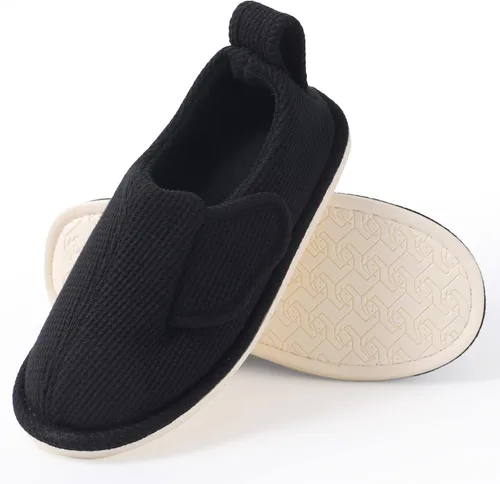 Vista 6 de IIITHREE Pantuflas de espuma viscoelástica suaves y ligeras para mujer con forro que absorbe la humedad, cierre ajustable y pantuflas de casa