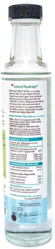Vista 2 de CocoTherapy Aceite Triplex MCT-3, sin OMG, 100% puro y natural, 8 onzas.