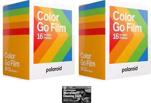 Vista 7 de Polaroid Originals Go - Película instantánea a color, marco negro, para cámara Polaroid GO, 2 paquetes dobles con tela (32 fotos)