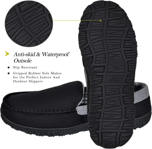 Vista 4 de MIXIN Pantuflas estilo mocasín para hombre con espuma viscoelástica.