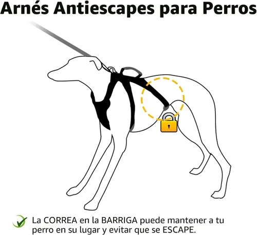 Vista 2 de Huntboo Arnés para perro a prueba de escapes, arnés de artista de escape, arnés totalmente reflectante con mango acolchado, transpirable, duradero