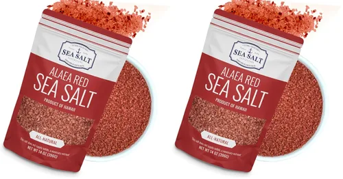 Vista 9 de Alaea - Sal roja infundida con arcilla Alaea rica en minerales, sal hawaiana roja cristalina gruesa que añade color a cualquier plato para un uso