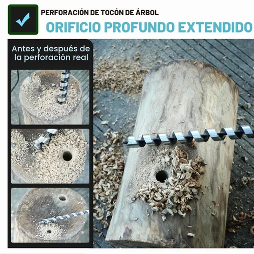 Vista 7 de Broca de 1-1/2 x 11.8 pulgadas para barrenar madera, Broca de 38x300 mm hexagonal larga para madera, madera dura, embarcaciones