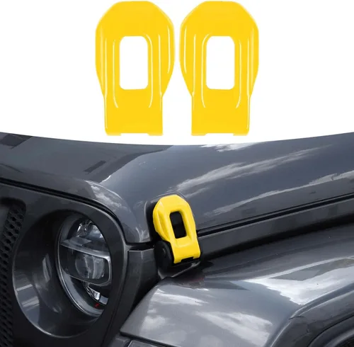 Vista 11 de RT-TCZ Cubierta de pestillo de capó, soportes exteriores de bloqueo de capó, accesorios de decoración de ABS para Jeep Wrangler JL JLU y Gladiator