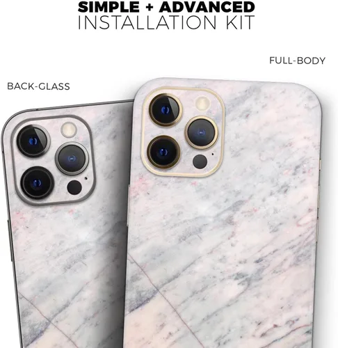 Vista 9 de DesignSkinz Kit de calcomanías de cuerpo completo compatible con iPhone 15 Plus, superficie de mármol pizarra V12