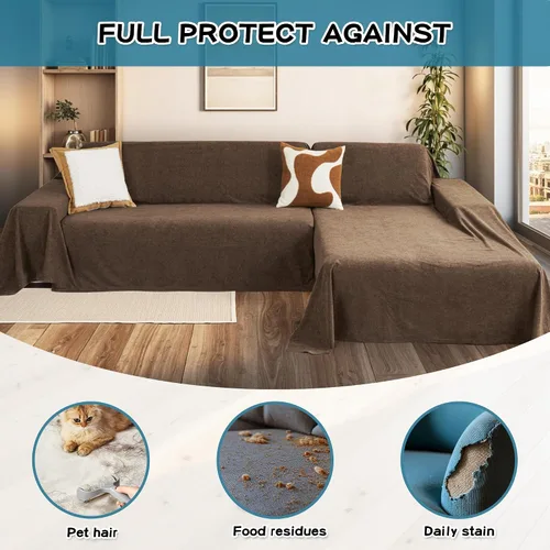 Vista 20 de MYSKY HOME Funda de Sofá Seccional para Perros, 2 Piezas Fundas de Sofá para Sofá en Forma de L, Funda de Sofá Lavable, Protector de Muebles Funda
