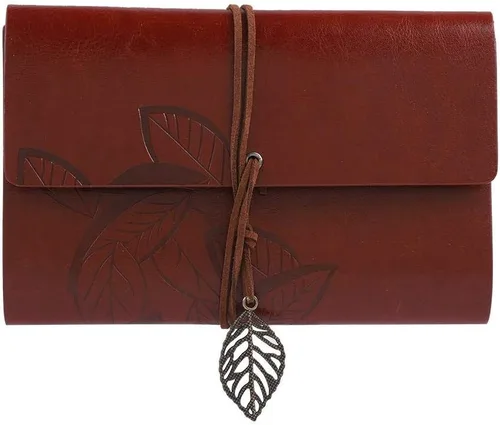 Vista 8 de Zopsc Cuaderno de cuero retro con pluma estilográfica con tinta de bolígrafo, juego de bolígrafo de caligrafía, cuaderno de cuero para regalo (rojo)