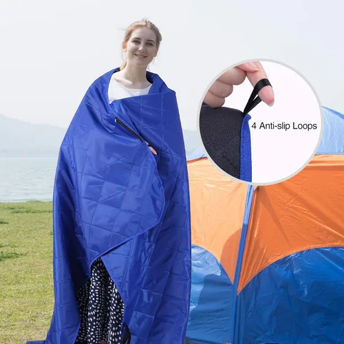 Vista 4 de REDCAMP Manta grande impermeable para estadio para deportes al aire libre, suave y cálida, manta de campamento de forro polar resistente al viento