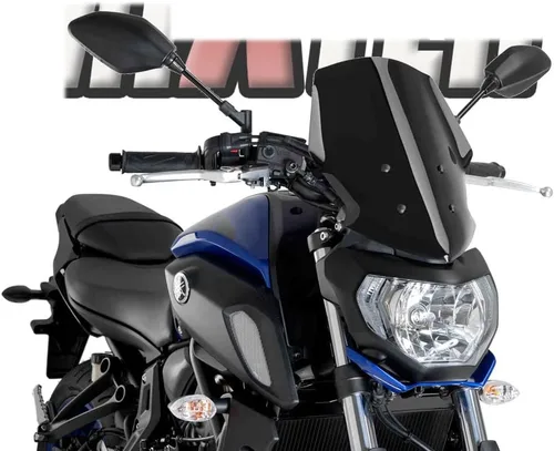 Vista 2 de GLoyer Parabrisas de motocicleta, accesorios de motocicleta Racing Sport Touring, deflector, visera, compatible con MT07 FZ07 2018-2020 MT-07 FZ-07