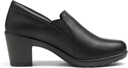 Vista 2 de DREAM PAIRS - Zapatos de tacón bajo y grueso para mujer, cómodos mocasines de tacón sin cordones, zapatos de trabajo para oficina y negocios