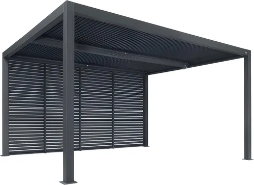 Vista 13 de PURPLE LEAF - Accesorio para pérgola con persiana, rejilla de aluminio 94AS de 3 paneles para privacidad óptima y control de la luz solar, pared