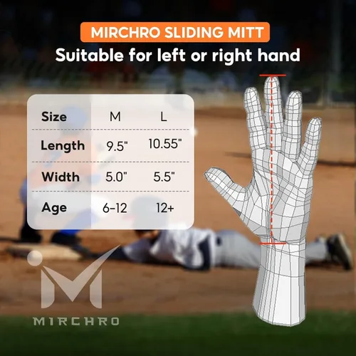 Vista 4 de Guante deslizante para jóvenes y adultos, guante de béisbol y sóftbol para protección de la mano, accesorio Drippy Drip diseño ambidiestro