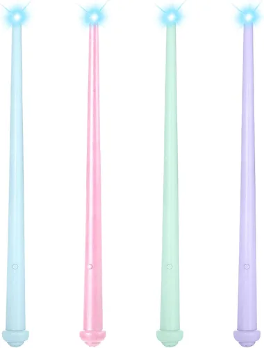 Vista 11 de Sumind 4 varitas mágicas iluminadas de princesa de hadas con sonido, varita de mago de bruja iluminadora, accesorio de disfraz para Navidad, fiesta