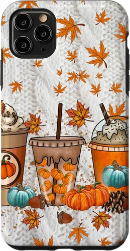 Vista 13 de iPhone 16 Thanksgiving Autumn Leaves Pumpkin Spice Knitted Print Phone Case