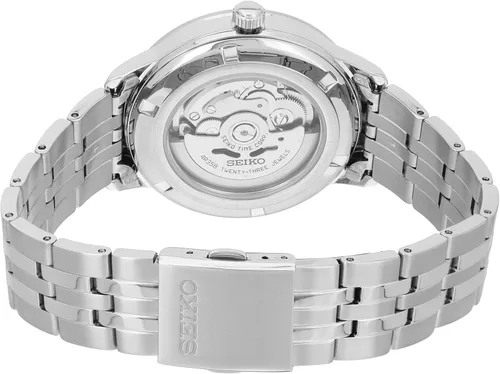 Vista 4 de Seiko Reloj analógico automático para hombre con correa de acero inoxidable SRPH87K1, azul, Azul, Reloj automático, mecánico