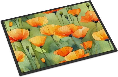 Vista 19 de Caroline's Treasures DAC1621MAT - Felpudo con diseño de camelia en acuarela de 18 x 27 pulgadas, tapete para puerta delantera, para interiores