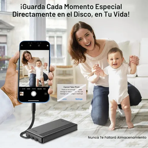 Vista 5 de ySky Disco duro externo portátil con certificación MFi de 1 TB para iPhone, iPad, MacBook, Windows, computadora, USB C, teléfonos Android