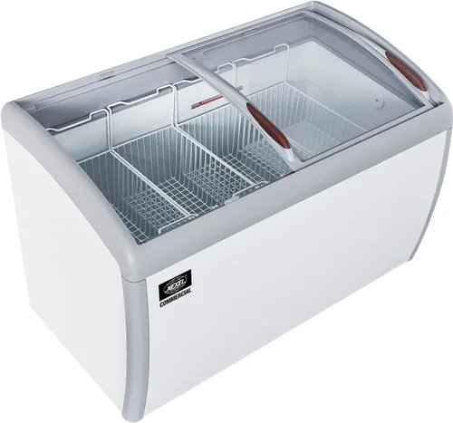 Vista 3 de Nexel Congelador de helado, tapa de vidrio curvada, 49"W