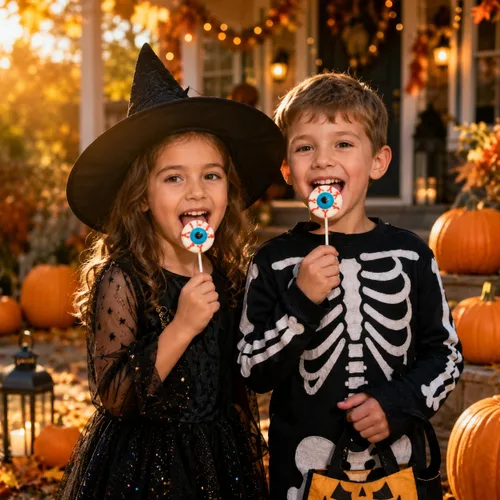 Vista 7 de Fruidles Piruletas de Halloween con forma de globo ocular, rellenos de bolsas de fiesta de truco o trato (paquete de 12)