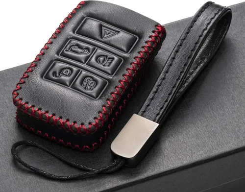 Vista 5 de Vitodeco Funda de piel auténtica para llavero inteligente compatible con Land Rover Discovery, Range Rover, Defender (modelos 2017 - 2026), 5