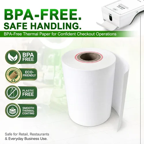 Vista 7 de Rollo de papel térmico para papel de recibo Clover Flex 2 1/4 x 55 (10 rollos)