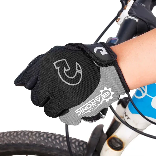 Vista 2 de GEARONIC Cycling Gloves Anti-Slip Mountain Bike Gloves for Men Breathable Foam Padded Biking Gloves Shock Absorbing MTB Bicycle Gloves Full Finger