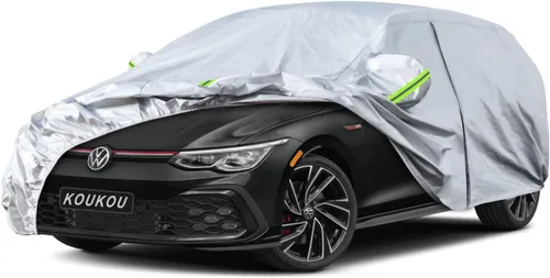 Vista 16 de KouKou Funda impermeable para automóvil para todo tipo de clima, 7 capas para automóviles con cremallera, ajuste universal para sedán, Honda Civic