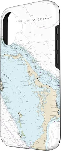 Vista 2 de iPhone 16 Nautical Chart - Abaco Islands, Bahamas, Caribbean Case