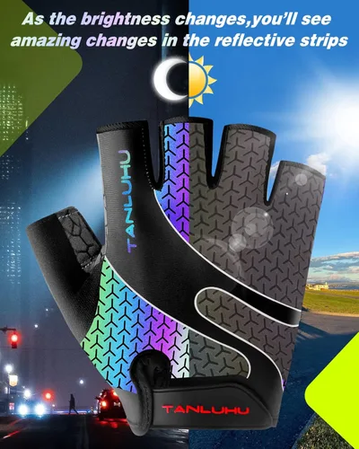 Vista 5 de Tanluhu - Guantes de ciclismo para hombre y mujer