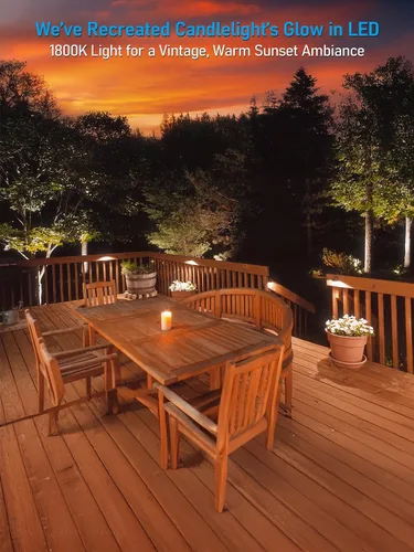 Vista 2 de LEONLITE Luces LED de cubierta de 5 W de bajo voltaje, luz de barandilla de escalera de 12 V, luz de valla de paisaje al aire libre, cable listado 5