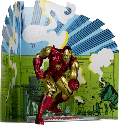 Vista 5 de McFarlane Toys - Figura posada a escala 1:10 de Marvel Iron Man con escena (The Invincible Iron Man #126)