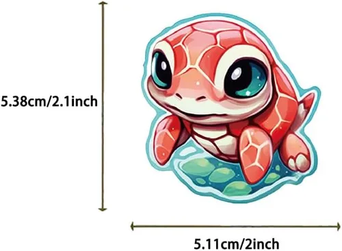 Vista 8 de Lindas calcomanías de animales de tortuga marina para niños, 50