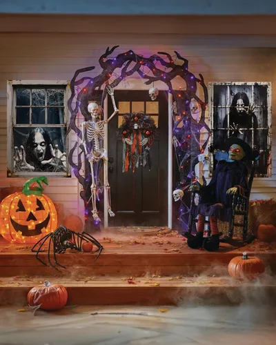 Vista 7 de Yigney 2 piezas de decoración aterradora de Halloween para ventana Fantasma femenino