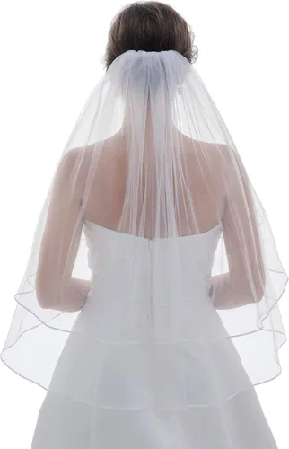 Vista 2 de SAMKY 2T 2 Tier 18" Ribbon Edge Bridal Wedding Veil