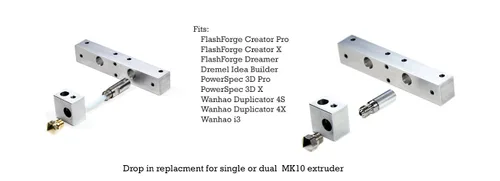 Vista 3 de Microswiss MK10 - Kit de Hotend de metal, boquilla de 0.031 in, WANHAO, FlashForge, Dremel Idea Builder